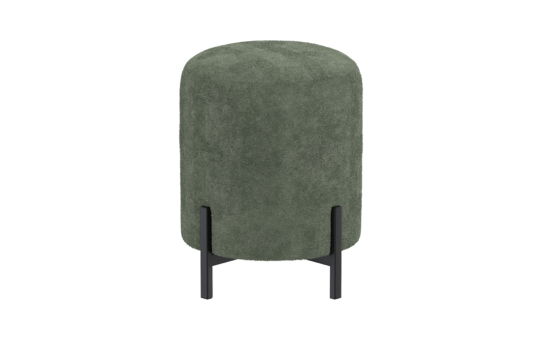 Пуф Люкс (круглый) велюр Панда олива